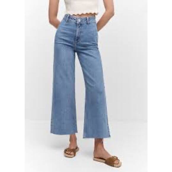 NWT- French Connection Denim Culotte Wide Leg Crop Sz: 10 & 12 Ret$220 - Picture 2 of 4